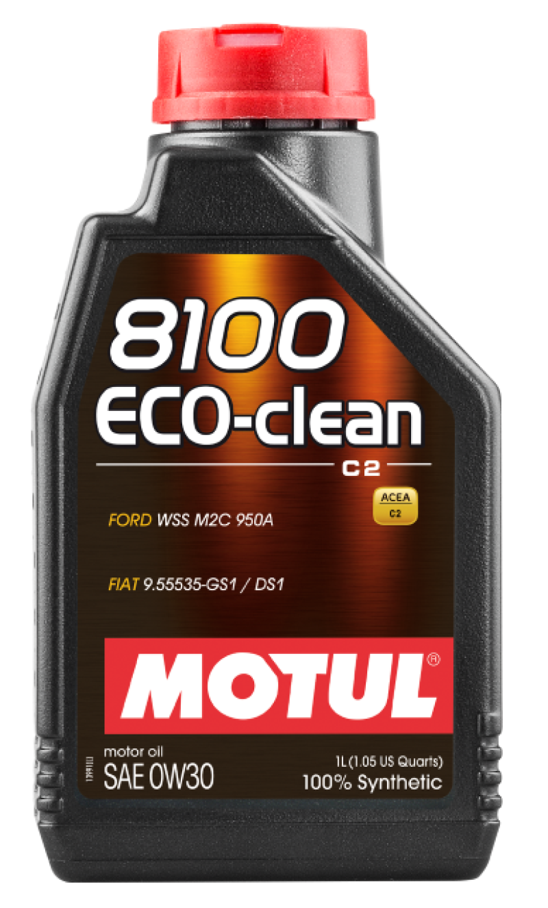 Motul 1L Synthetic Engine Oil 8100 Eco-Clean 0W30 12X1L - C2/API SM/ST.JLR 03.5007 - 1L