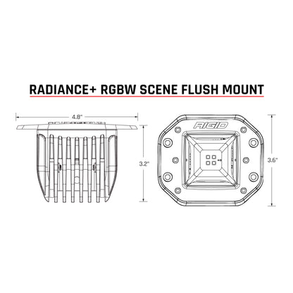 Rigid Industries Radiance+ Scene RGBW Flush Mount - Pair