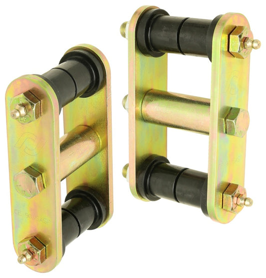 RockJock 76-86 CJ HD Leaf Spring Shackles Front w/ Urethane Bushings HD Greasable Bolts Pair