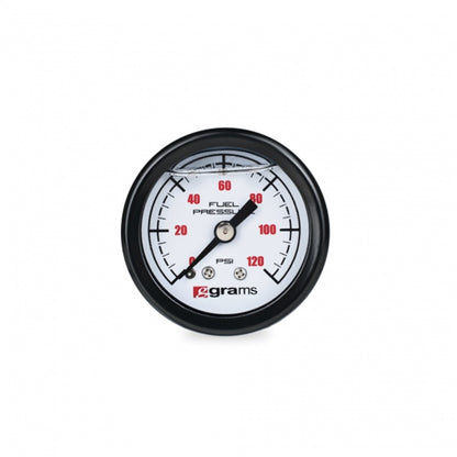 Grams Performance Universal 0-120 PSI Fuel Pressure Guage - White Face