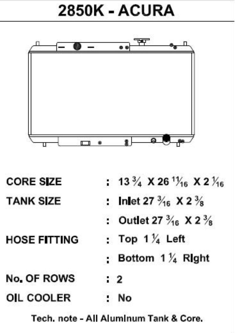 CSF 92-00 Honda Civic w/K-Swap V3 Radiator