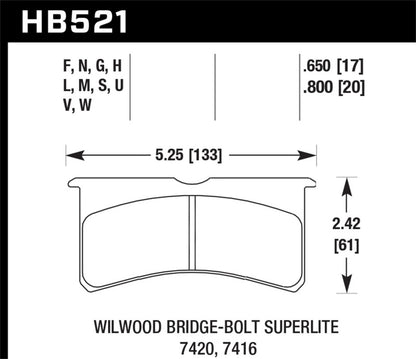 Hawk Wilwood BB SL 7420 DTC-30 Performance Race Pads