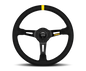 Momo MOD08 Steering Wheel 350 mm -  Black Suede/Black Spokes/1 Stripe