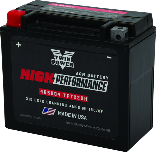 Twin Power YTX-20H High Performance Battery Replaces H-D 65991-82B Made in USA 310 CCA