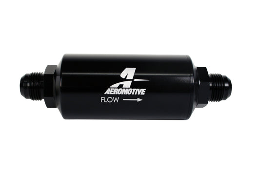 Aeromotive In-Line Filter - (AN-10) 100 Micron Stainless Steel Element Black Anodize Finish