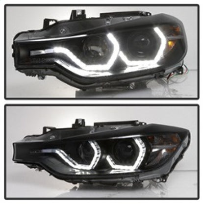 Spyder 12-14 BMW F30 3 Series 4DR Projector Headlights - LED DRL - Blk Smoke PRO-YD-BMWF3012-DRL-BSM