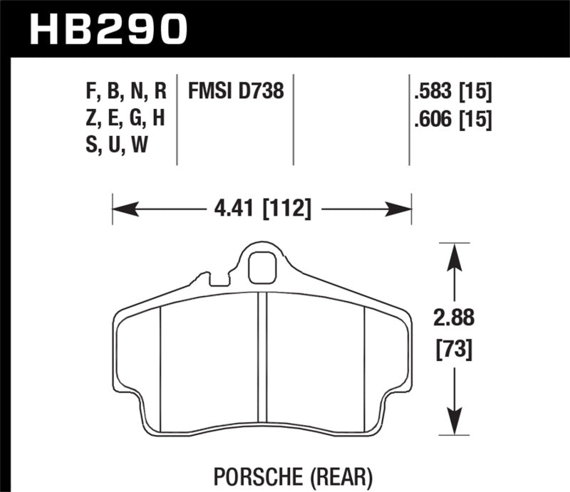 Hawk 98-10 Porsche 911 / 06-12 Porsche Cayman S Blue 9012 Race Rear Brake Pads