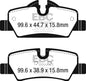 EBC 14+ Mini Hardtop 1.5 Turbo Cooper Ultimax2 Rear Brake Pads