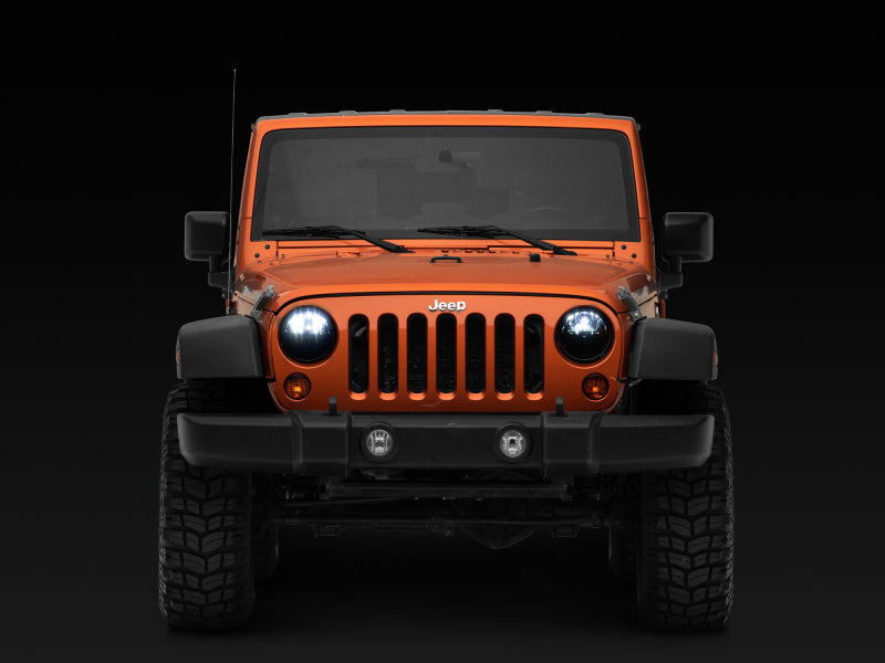 Raxiom 97-18 Jeep Wrangler TJ/JK Axial Series LED Headlights- Black Housing (Clear Lens)