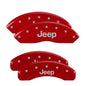 MGP 4 Caliper Covers Engraved Front & Rear JEEP Red finish silver ch