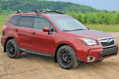 Rally Armor 14-18 Subaru Forester Black Mud Flap w/ Red Logo