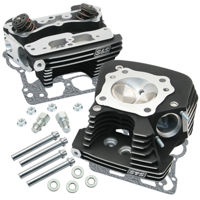 S&S Cycle 08-16 Touring Super Stock 89cc Cylinder Head Kit - Wrinkle Black