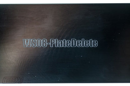 Turbo XS 08-14 Subaru WRX/STi Billet Aluminum License Plate Delete Black Machined WRX Logo