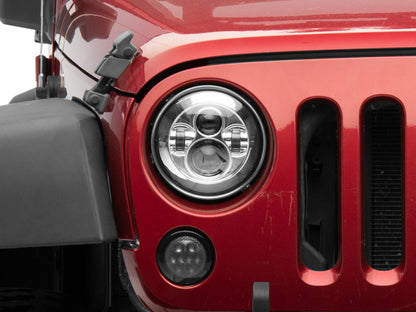 Raxiom 97-18 Jeep Wrangler TJ/JK Axial Series LED Daymaker Headlights- Chrome Housing (Clear Lens)