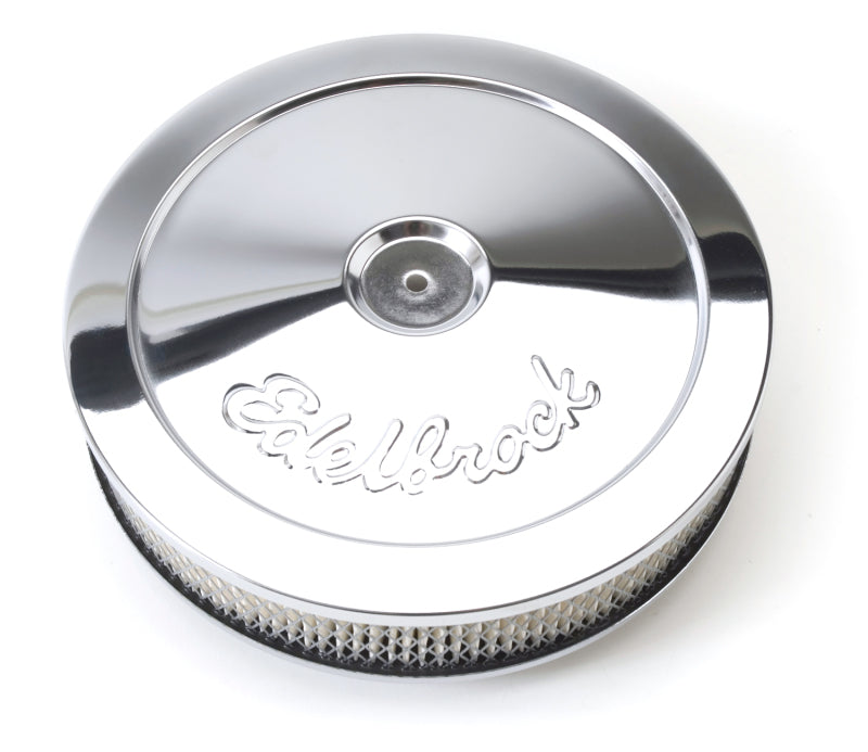 Edelbrock Air Cleaner Pro-Flo Series Round Steel Top Paper Element 10In Dia X 3 5In Chrome