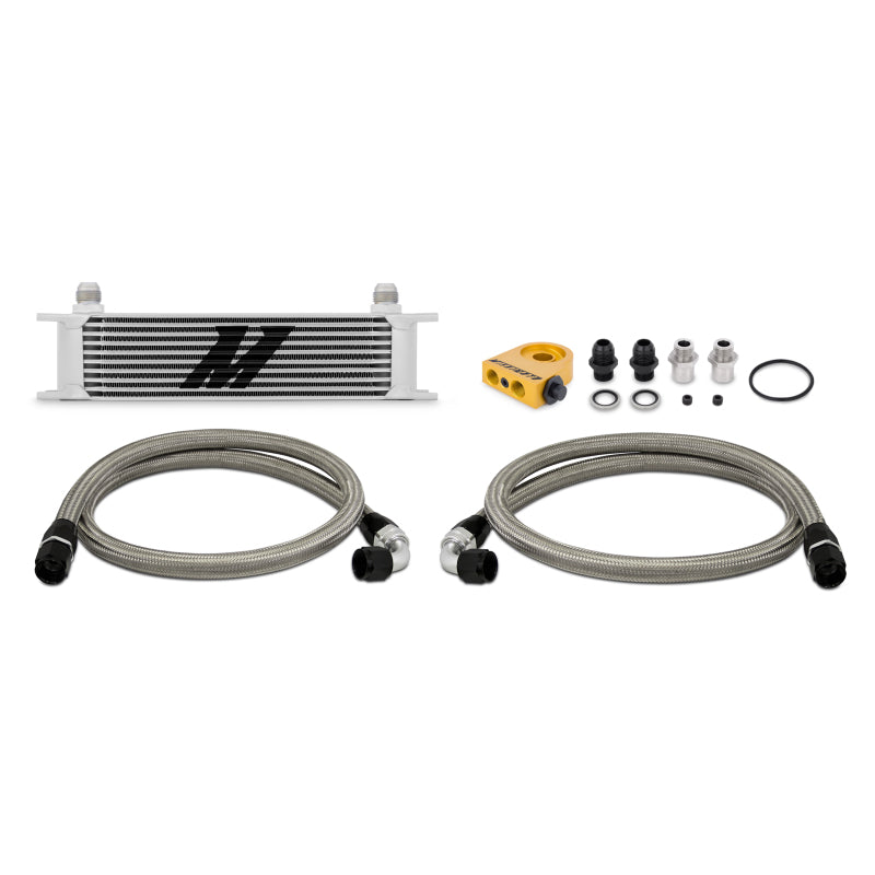 Mishimoto Universal Thermostatic 10 Row Oil Cooler Kit - Silver