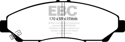 EBC 07-13 Acura MDX 3.7 Ultimax2 Front Brake Pads