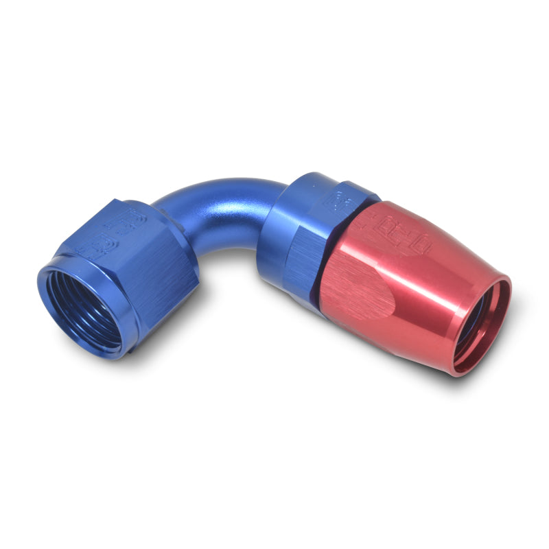 Russell Performance -6 AN Red/Blue 90 Degree Full Flow Hose End