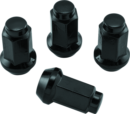 QuadBoss Lug Nuts 3/8in 24 - 14mm-Od - Black - Box of 4