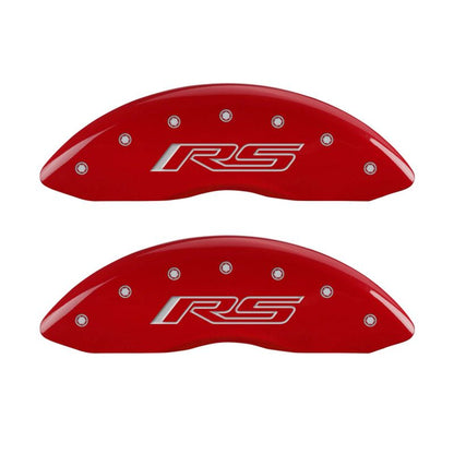 MGP 4 Caliper Covers Engraved Front & Rear Gen 5/RS Red finish silver ch