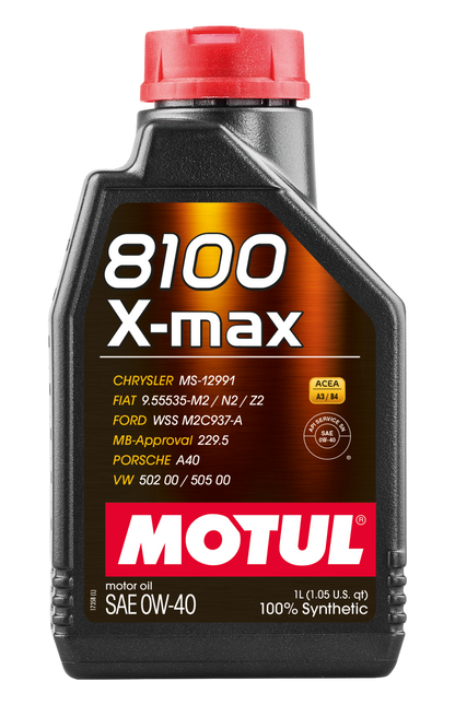 Motul 1L Synthetic Engine Oil 8100 0W40 X-MAX - Porsche A40