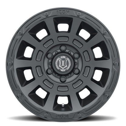 ICON Thrust 17x8.5 6x5.5 0mm Offset 4.75in BS Satin Black Wheel