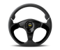 Momo Nero Steering Wheel 350 mm - Black Leather/Suede/Black Spokes