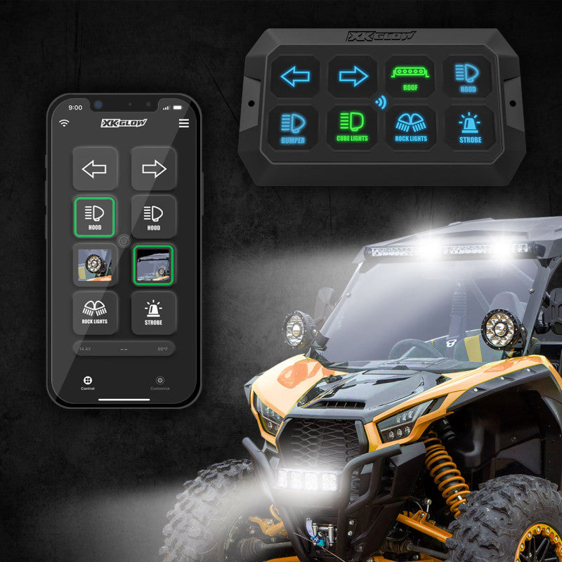 XK Glow XKcommand Bluetooth Switch Panel for Lights 12V Accessory Offroad