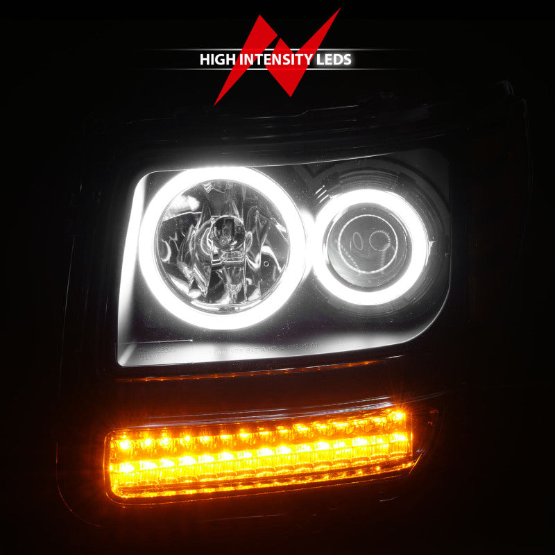 ANZO 2007-2012 Dodge Nitro Projector Headlights w/ Halo Black (CCFL) G2