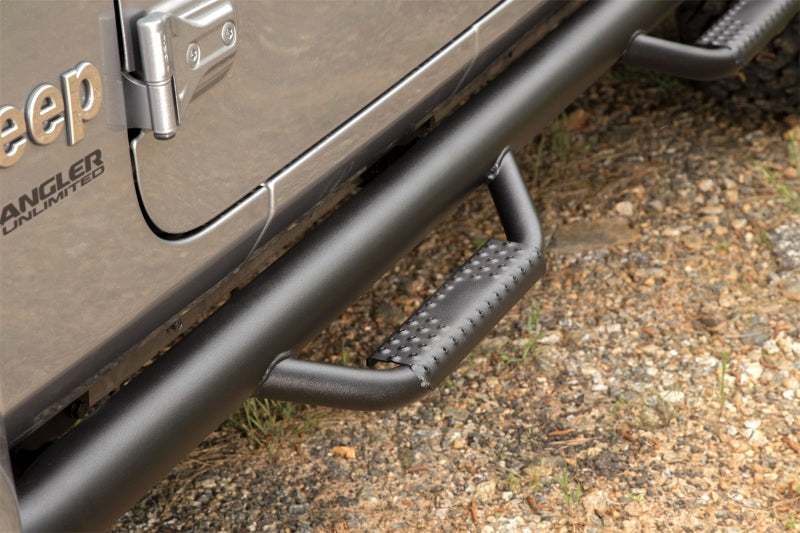 Rugged Ridge Spartan Nerf Bar Textured Black 18-20 Jeep Wrangler JL 4 Door