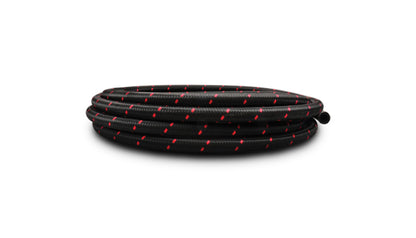 Vibrant -10 AN Two-Tone Black/Red Nylon Braided Flex Hose (20 foot roll)