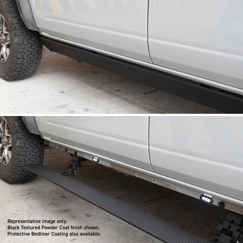 Go Rhino 22-23 Toyota Tundra CrewMax Cab 4dr E-BOARD E1 Electric Running Board Kit - Bedliner Coatng