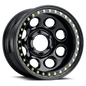 Raceline RT81 Rock 8 17x9.5in/8x165.1 BP/-44mm Offset/130.81mm Bore - Gloss Black Beadlock Wheel