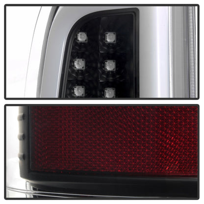 Spyder 08-16 Ford Super Duty F-250 V3 Light Bar LED Tail Lights - Black (ALT-YD-FS07V3-LBLED-BK)