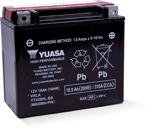 Yuasa YTX20HL-BS-PW High Performance AGM Battery (Bottle Supplied)