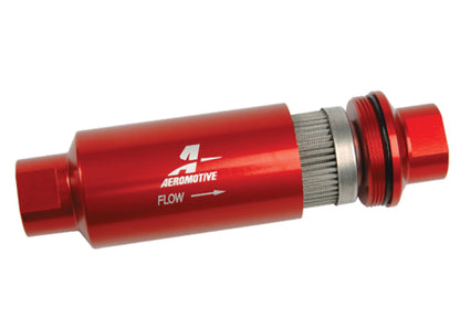 Aeromotive In-Line Filter - AN-10 size - 40 Micron SS Element - Red Anodize Finish