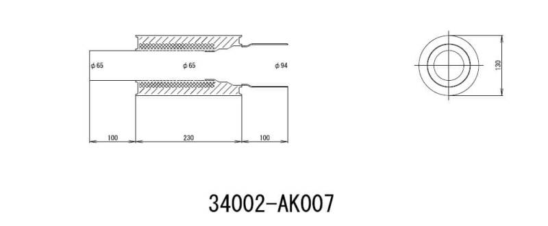 HKS UNIVERSAL EX H/M SUS 130-65 (MOQ: 8pcs)