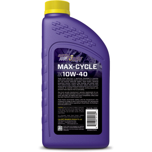 Royal Purple Max-Cycle Synthetic 10W-40 Motorcycle Oil - 1 Quart