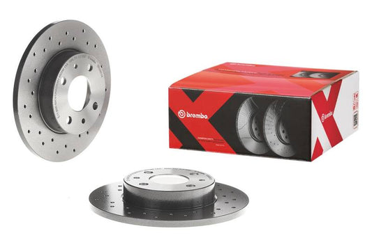 Brembo 05-07 Subaru Impreza Rear Premium Xtra Cross Drilled UV Coated Rotor