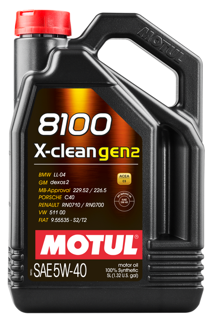 Motul 5L Synthetic Engine Oil 8100 X-CLEAN Gen 2 5W40