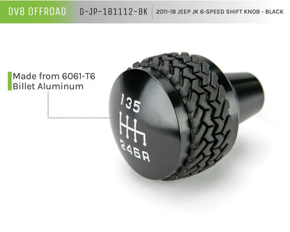 DV8 Offroad 2011-2018 Jeep JK 6-Speed Shift Knob Black