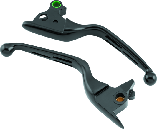 Bikers Choice 15-17 FLST FXST Black Slotted Lever Set