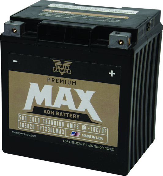 Twin Power GYZ-32HL Premium MAX Battery Replaces H-D 66010-97A Made in USA 500 CCA