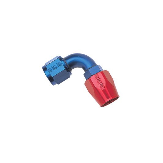 Russell Performance -6 AN Red/Blue 90 Degree Full Flow Hose End