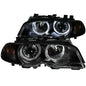 ANZO 2000-2003 BMW 3 Series E46 Projector Headlights w/ Halo Black