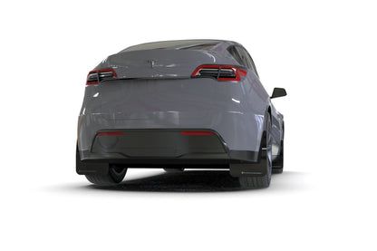 Rally Armor 20-25 Tesla Model Y Black Mud Flap - Metallic Black Logo