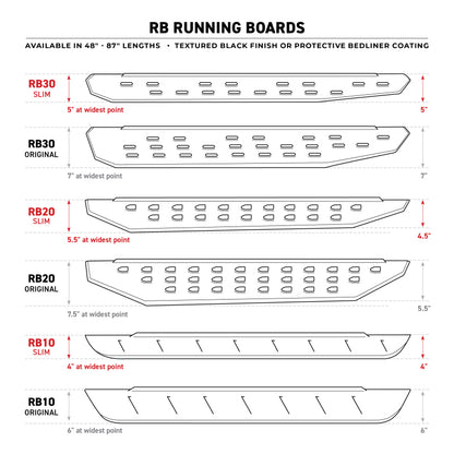 Go Rhino RB10 Running Boards - Tex Black - 80in