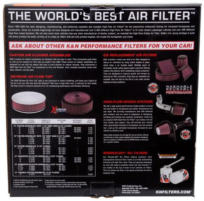 K&N Replacement Drop In Air Filter - 14in OD / 12in ID / 5in H w/Inner Wire