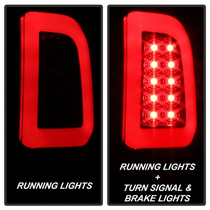 Spyder 97-03 Ford F150 Stylsd. F250 V3 Lght Bar LED Tail Lights - Blk Smk ALT-YD-FF15097V3-LBLED-BSM