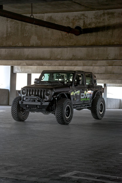 DV8 Offroad 07-23 Jeep Wrangler/Gladiator JT/JK/JL FS-25 Stubby Front Bumper w/Plated Bull Bar